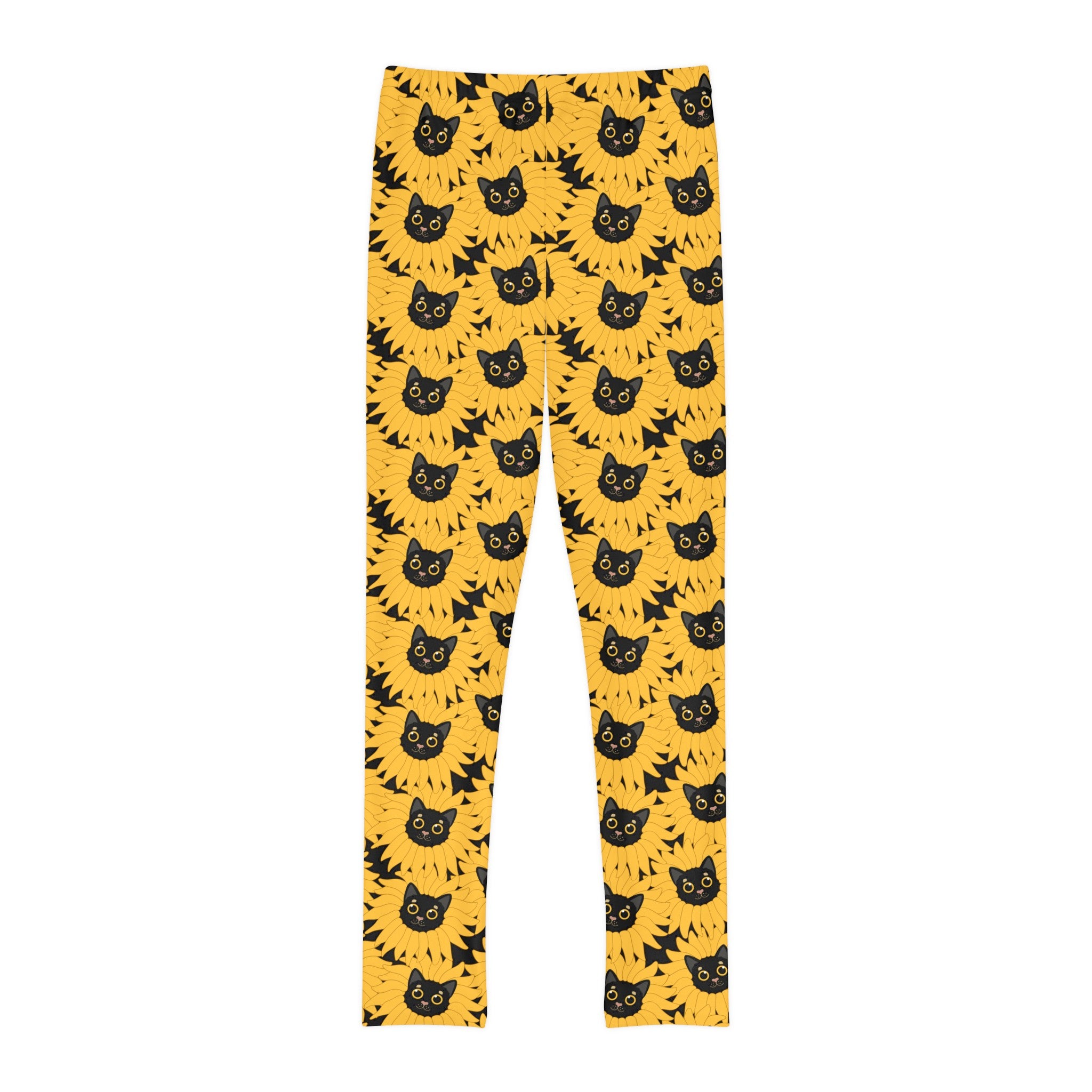 SHE REBEL - Sunflower Kitty Youth Full-Length Leggings (18 M - 12 Years)